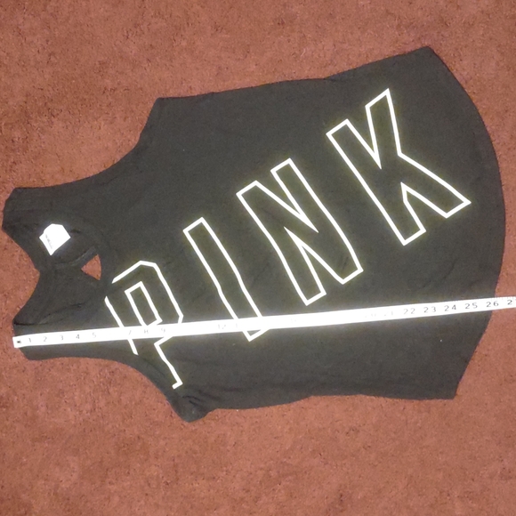 "Pink Victoria's Secret" brand. Florescent yellow logo. Black tank. Size XS. - Picture 6 of 6